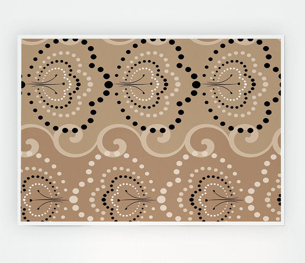 Beige Waves Of Flowers Print Poster Wall Art