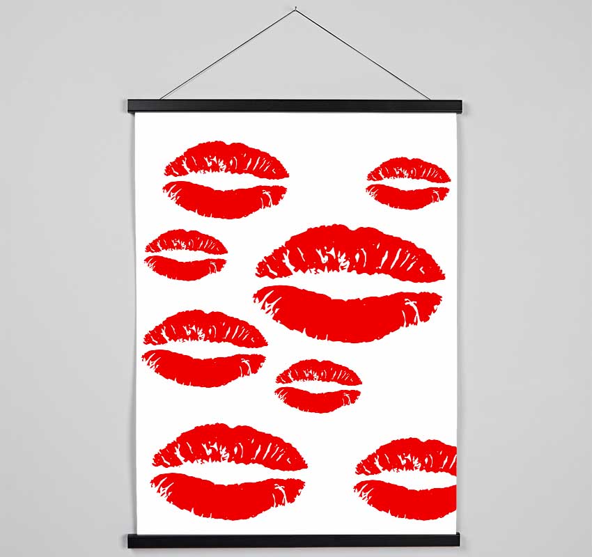 Red Lips Galore Hanging Poster - Wallart-Direct UK