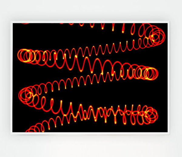 Electric Red Print Poster Wall Art