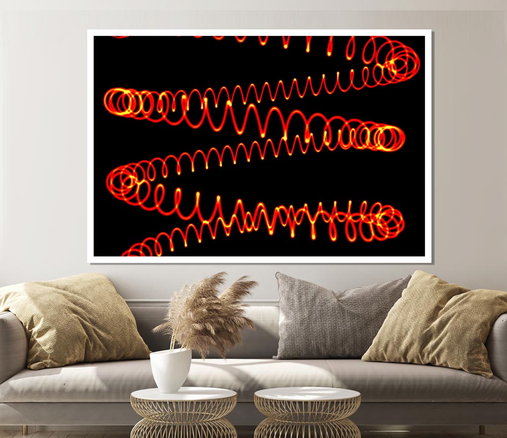 Electric Red Print Poster Wall Art