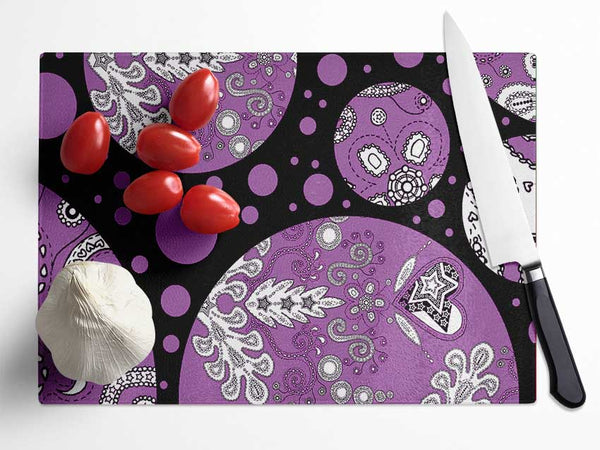 Planets Purple Glass Chopping Board