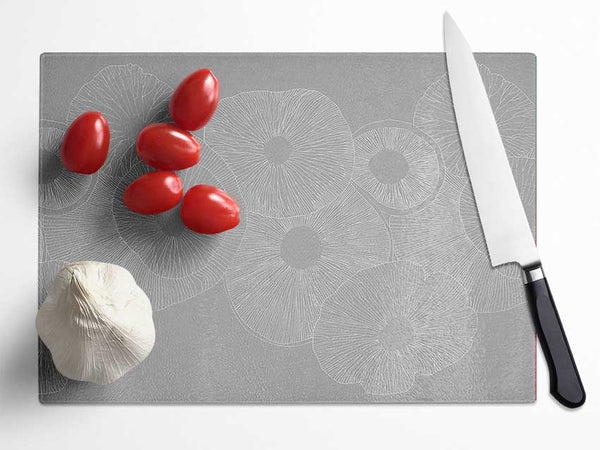 Intertwine (Portrait) Grey Glass Chopping Board