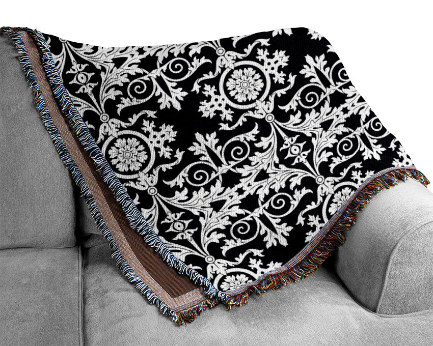 Confusion White On Black Woven Blanket