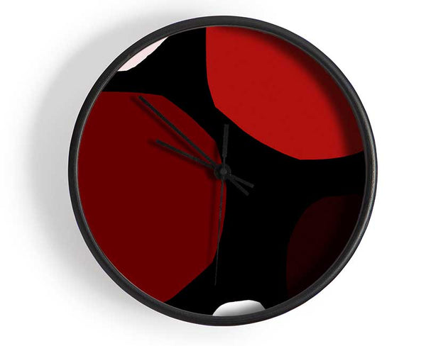 Ending In Itself Red On Black Clock - Wallart-Direct UK