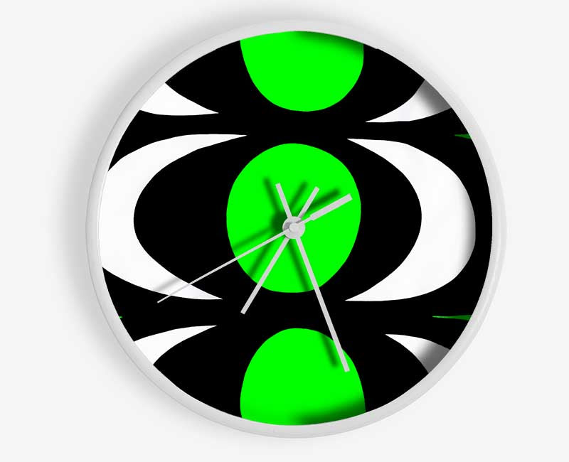 Space In Time Lime Green Clock - Wallart-Direct UK