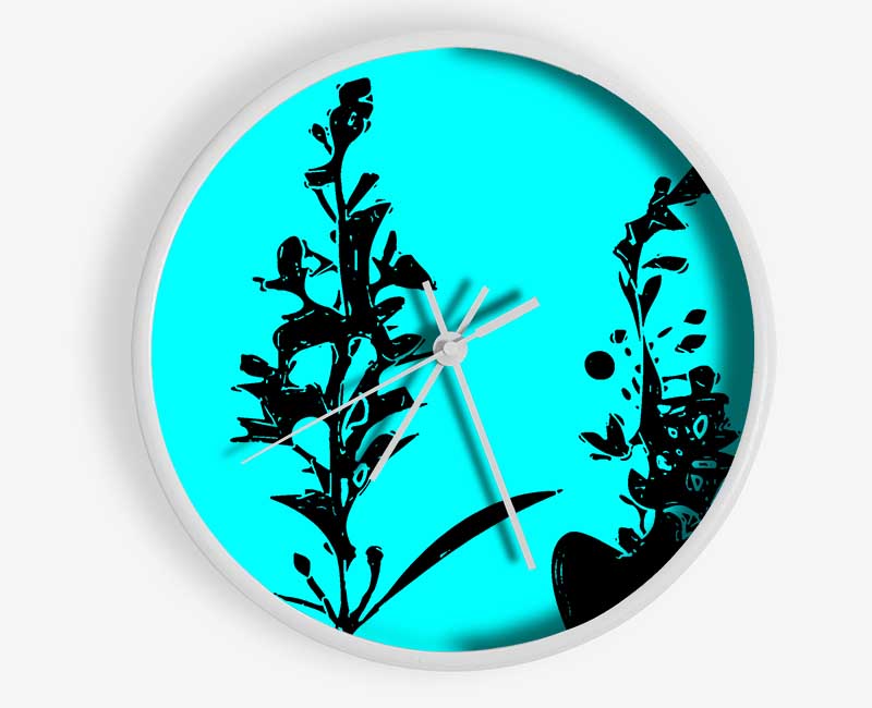 Freshness Of Beauty Aqua Black Clock - Wallart-Direct UK