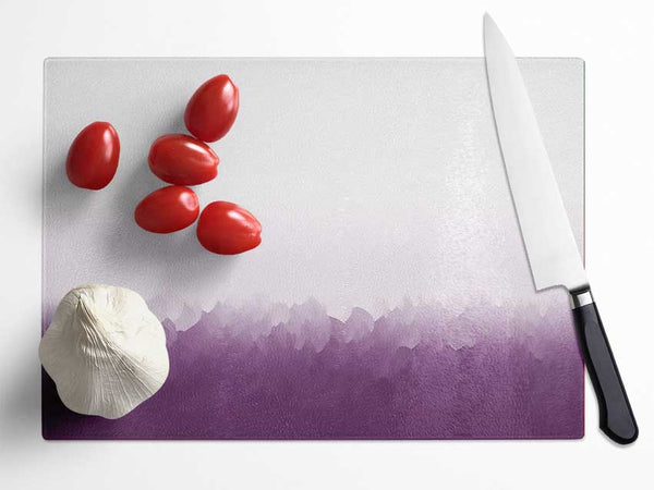 Abstract Ocean Lilac On White Glass Chopping Board