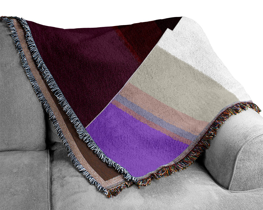 Half Cut Purple Woven Blanket