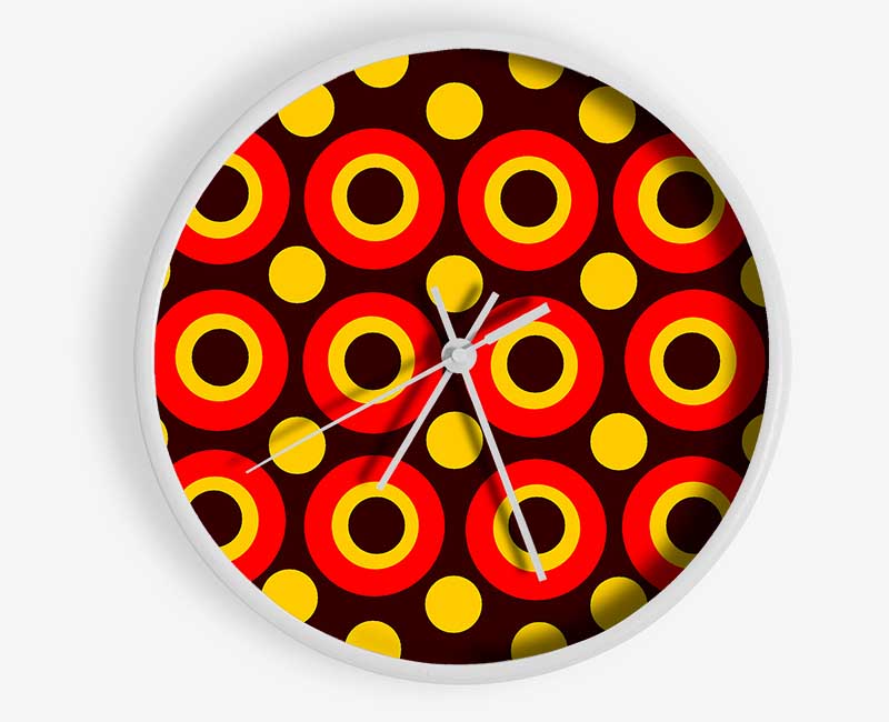 Intermediate Circles Orange Clock - Wallart-Direct UK