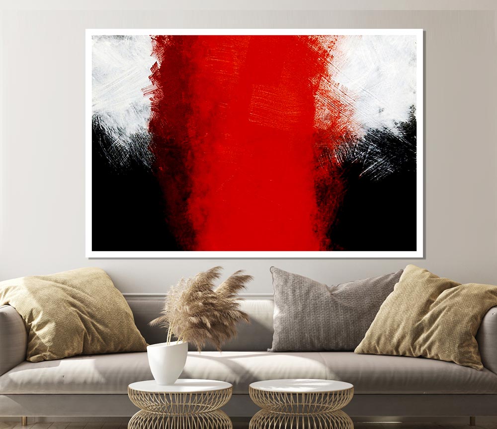 Whirlwind Red Print Poster Wall Art