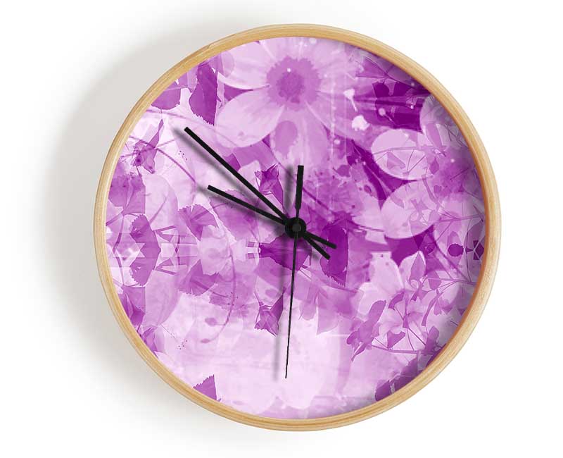 Paradise Lilac Clock - Wallart-Direct UK