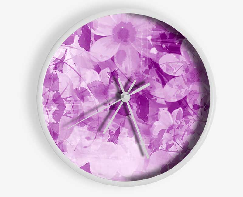 Paradise Lilac Clock - Wallart-Direct UK