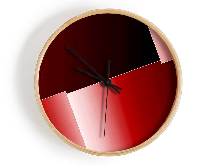 Half Cut Red Clock - Wallart-Direct UK