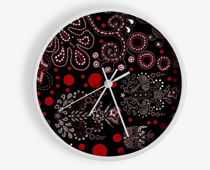 Bloom Explosion Red Clock - Wallart-Direct UK