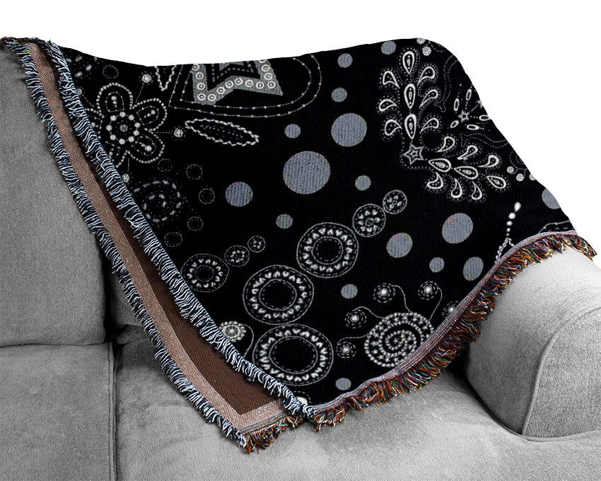 Bloom Explosion Blue Woven Blanket