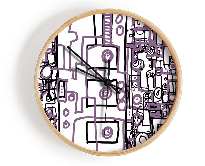 Perplexity Lilac Clock - Wallart-Direct UK