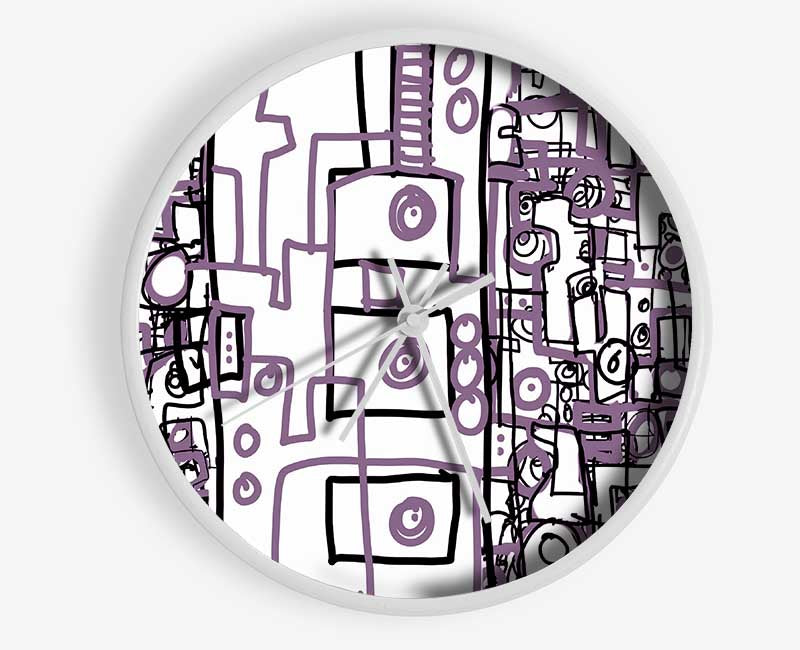 Perplexity Lilac Clock - Wallart-Direct UK