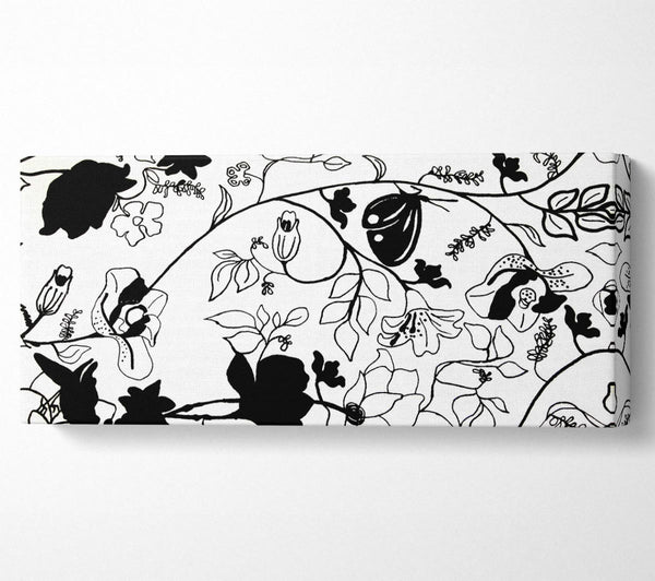 Floral Desire Black On White