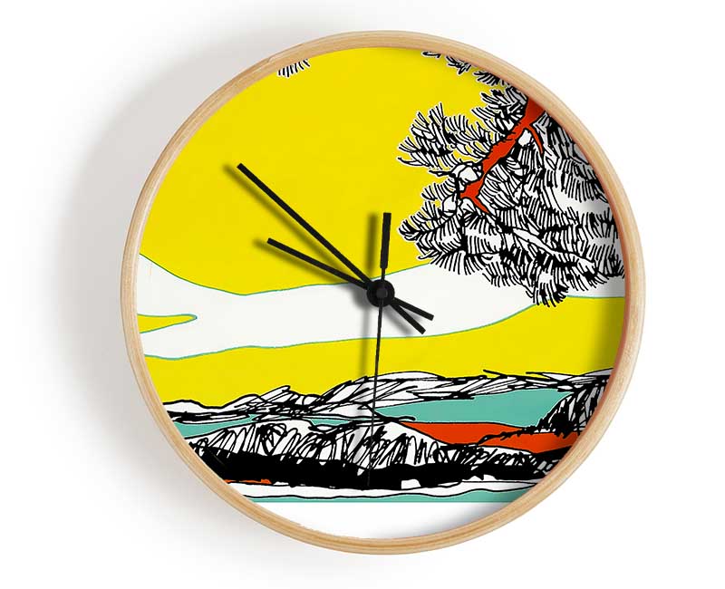 Multi-Coloured Waves Clock - Wallart-Direct UK