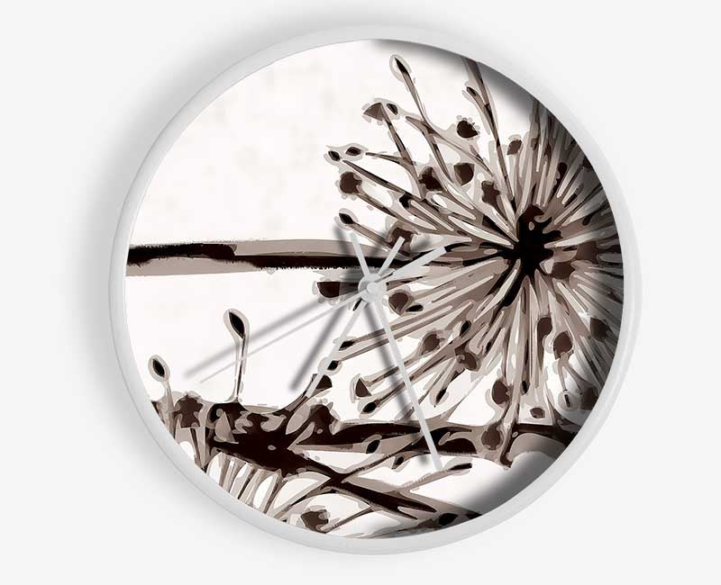 Fleurs De Lis Brown Clock - Wallart-Direct UK