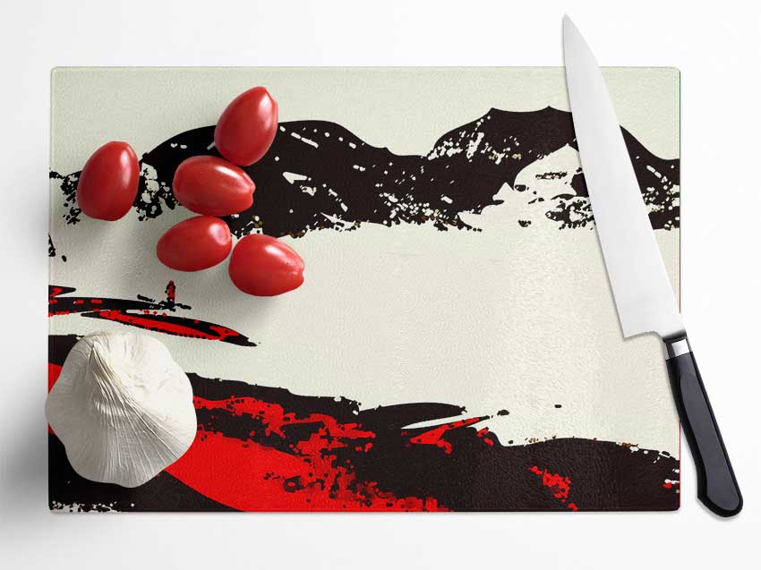 Red River Rising Glass Chopping Board