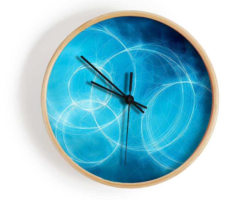 Blue Circular Elusion Clock - Wallart-Direct UK