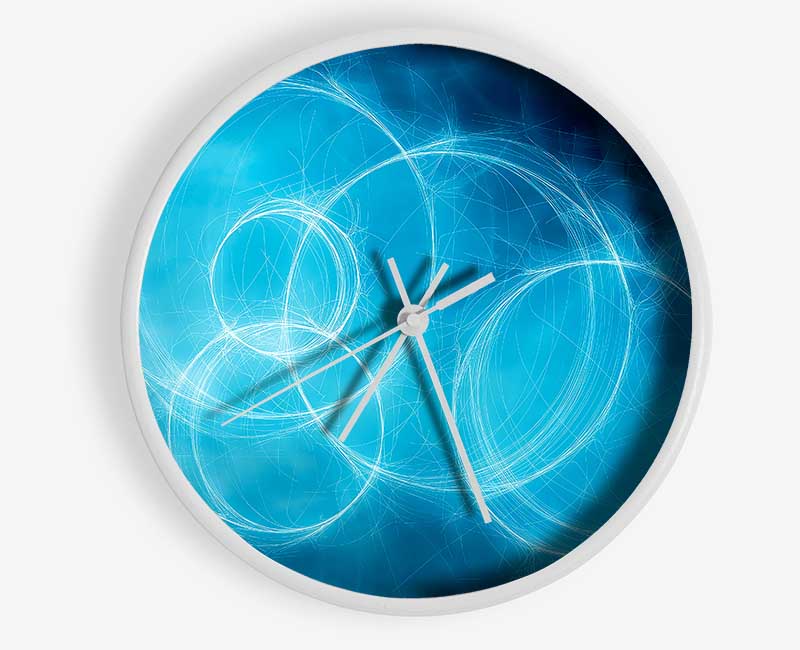 Blue Circular Elusion Clock - Wallart-Direct UK