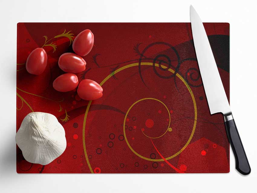 Maroon Galore Glass Chopping Board