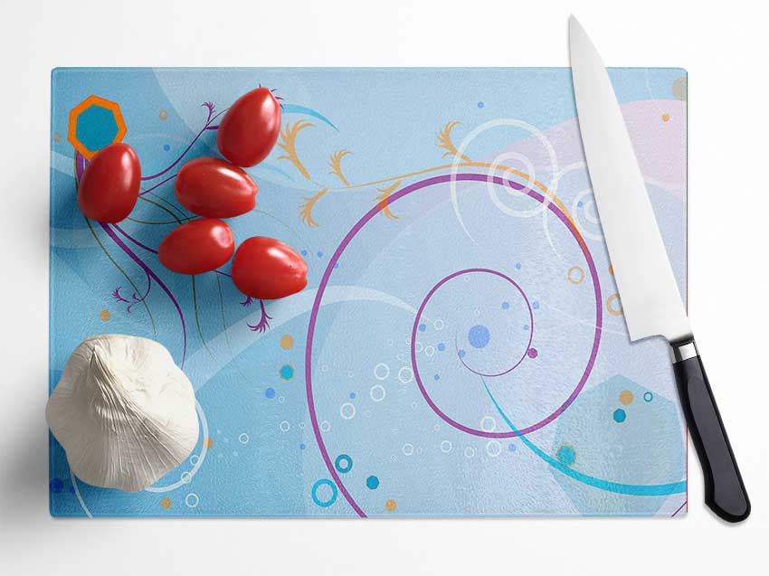 Baby Blues Glass Chopping Board