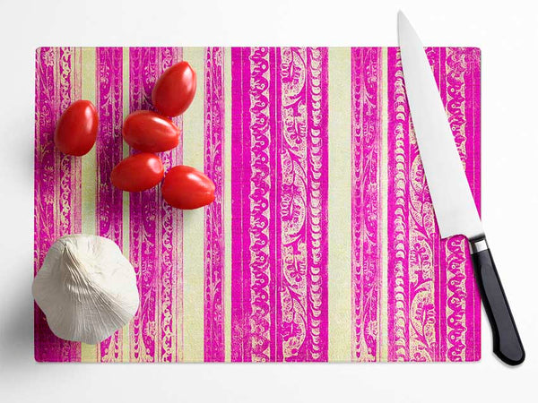 Vertical Landslide Pink Glass Chopping Board