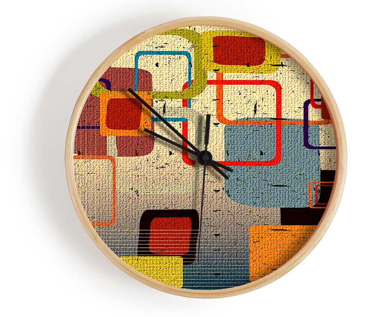 Retro Squares Clock - Wallart-Direct UK