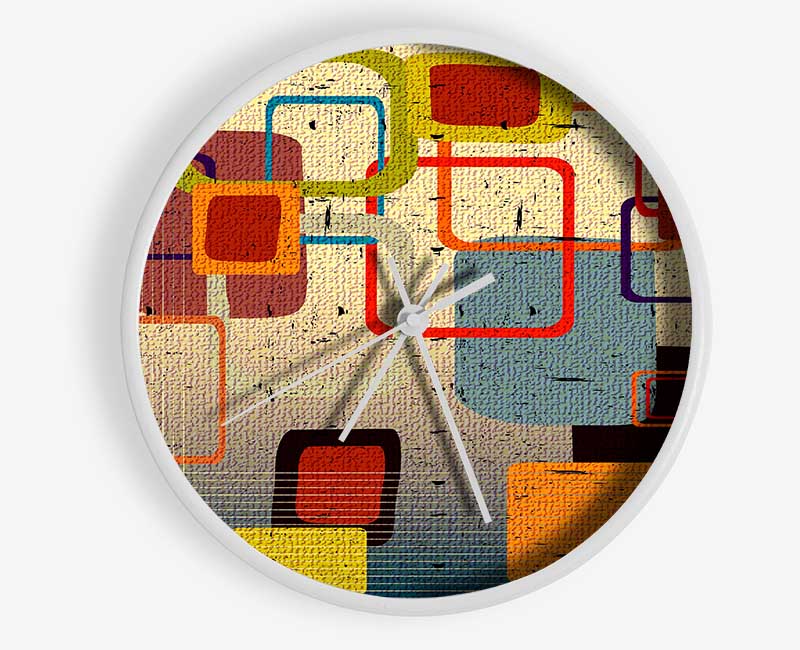 Retro Squares Clock - Wallart-Direct UK