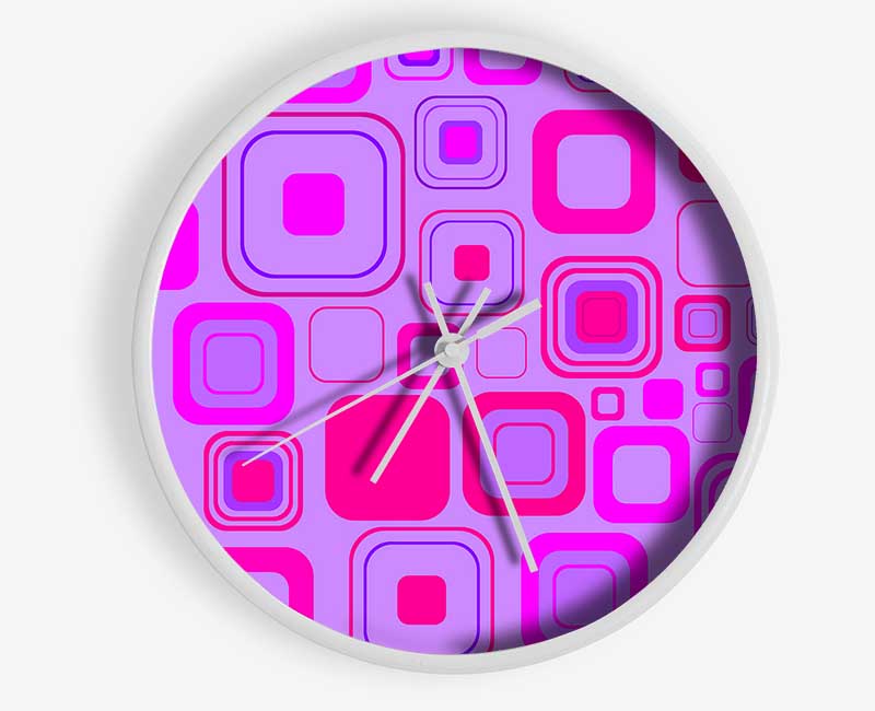 Lavender Pinks Clock - Wallart-Direct UK