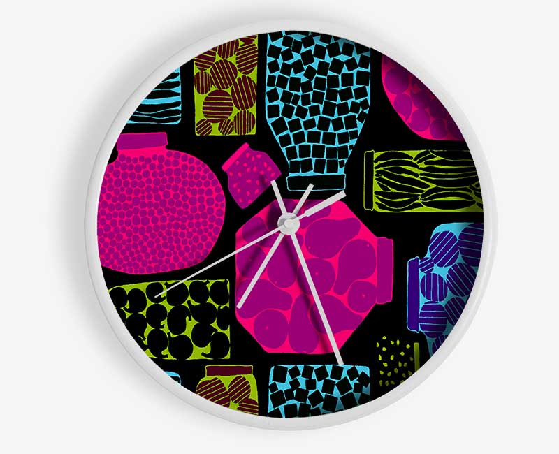 Expressionism Muliti-Coloured Clock - Wallart-Direct UK