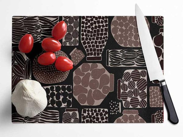 Expressionism Chocolate Glass Chopping Board