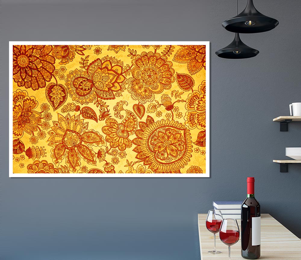 Flock Of Gold Print Poster Wall Art