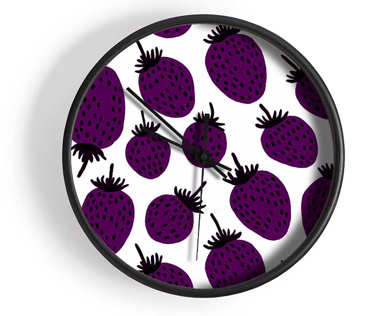 Purple Raspberries Clock - Wallart-Direct UK