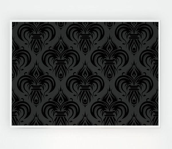 Black And Grey Velvet Flock Print Poster Wall Art