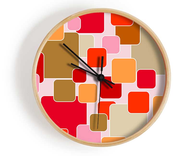 Colour Of Squares Clock - Wallart-Direct UK