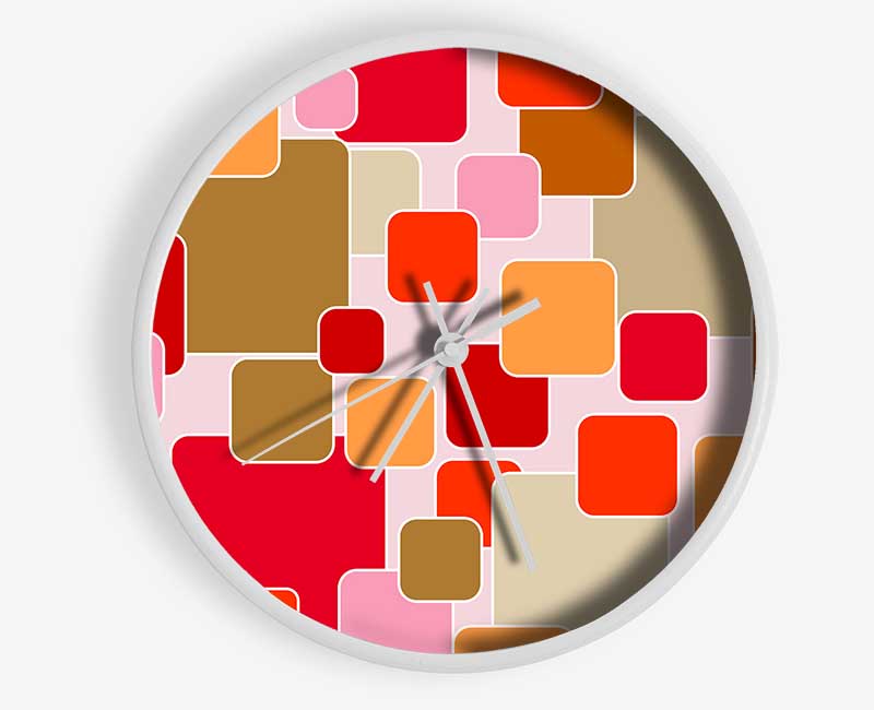 Colour Of Squares Clock - Wallart-Direct UK