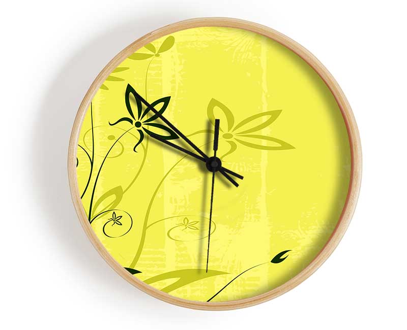 Olive Flower Whisper Clock - Wallart-Direct UK