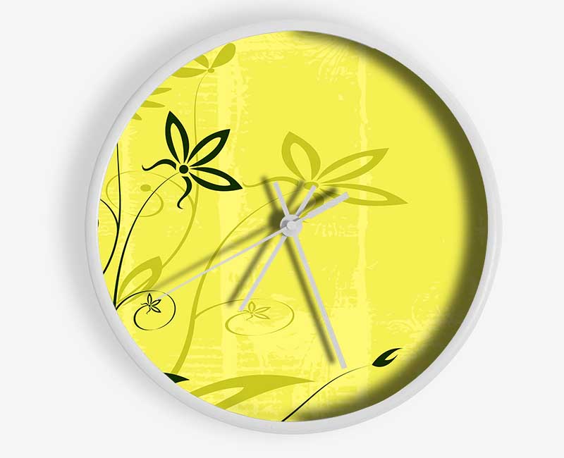 Olive Flower Whisper Clock - Wallart-Direct UK