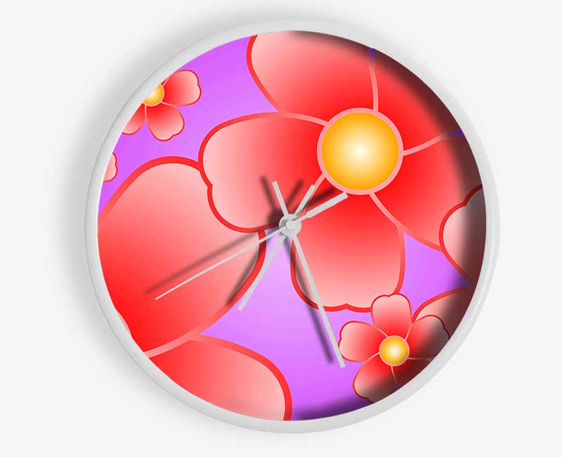 Psychodelic Flowers Clock - Wallart-Direct UK