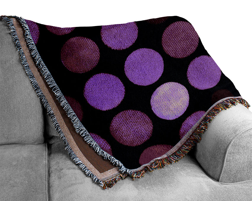 Purple Circles Woven Blanket