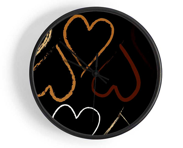 Chocolate Hearts Clock - Wallart-Direct UK