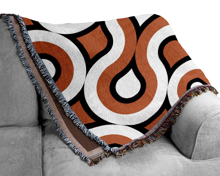 Graphical Maze Orange Woven Blanket