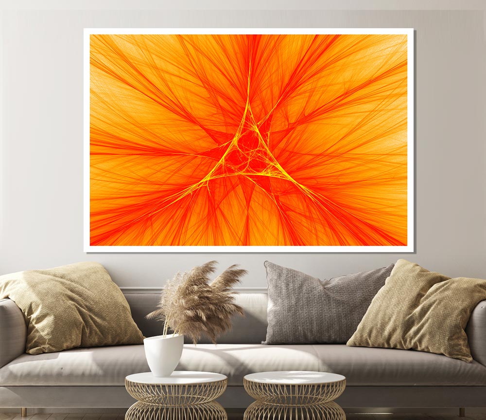 Triangle Of Life Orange Print Poster Wall Art