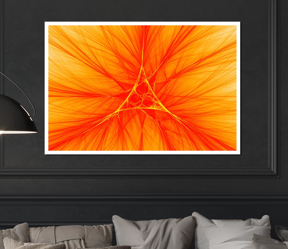 Triangle Of Life Orange Print Poster Wall Art