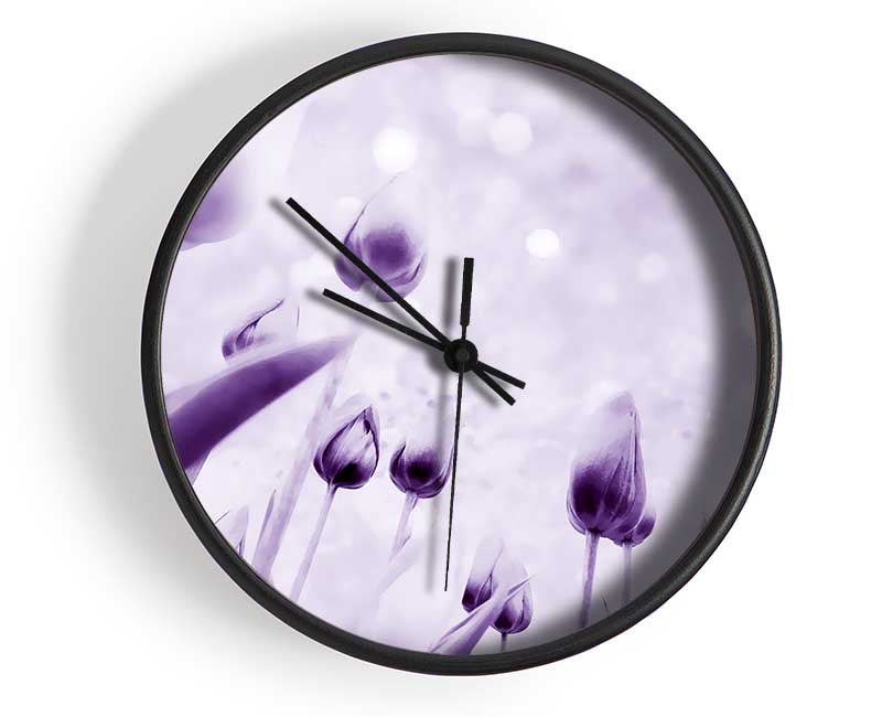 Attention Lilac Clock - Wallart-Direct UK