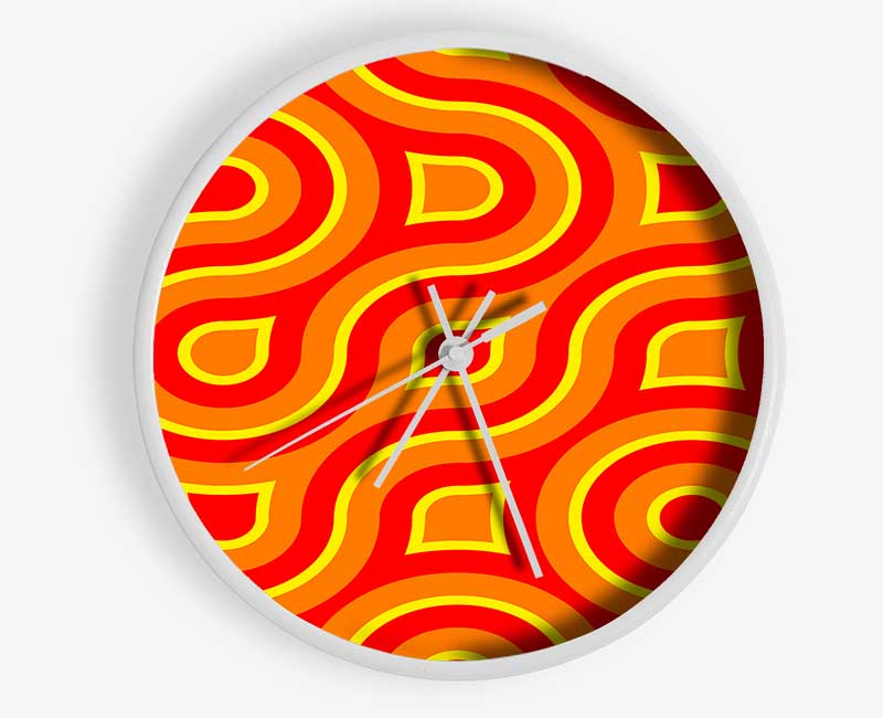 In Between The Lines Orange Clock - Wallart-Direct UK